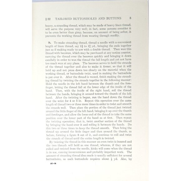 1916 Tailored Buttonholes Buttons & Tools Womens Institute of Domestic Arts - Picture 4 of 13